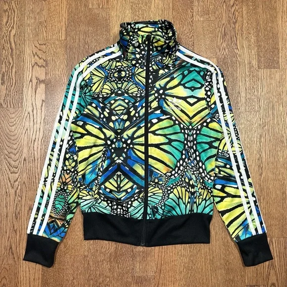 Adidas Farm Rio Firebird Butterfly All Over Print Trefoil Track Jacket Womens S - Picture 1 of 10